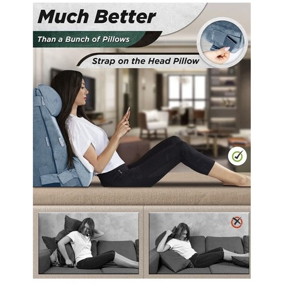 Lunix Adjustable 4pcs Memory Foam for Back, Neck, Leg Pain Relief Wedge Pillow - Picture 3 of 6